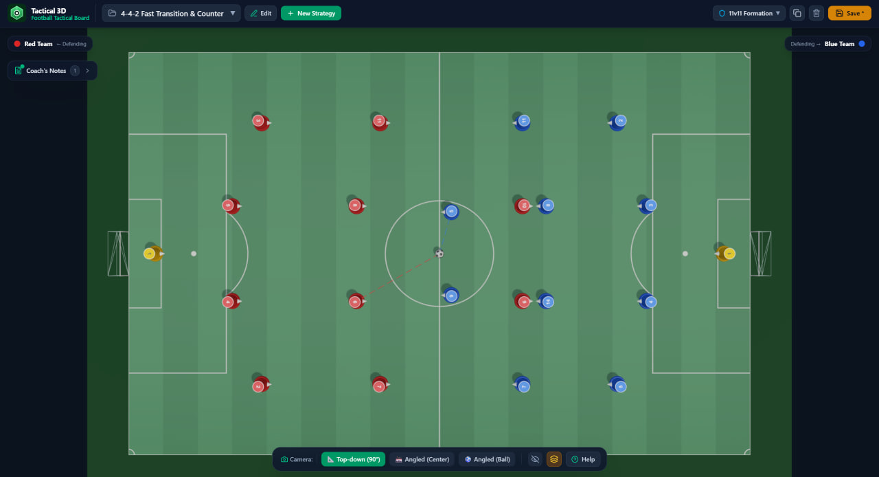 Tactical 3D: A 3D Football Tactical Board for Coaches and Fans